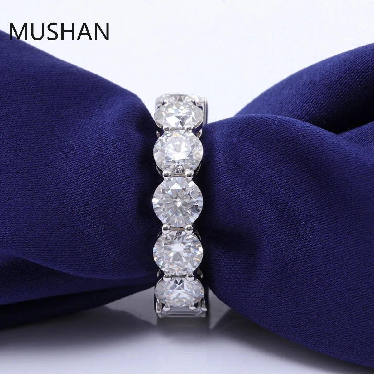 MUSHAN Luxury Custom 14K 18K Gold Rings Band Jewelry With Moissanite Diamond Lab Grown Gemstones Diamond Wedding Ring For Women