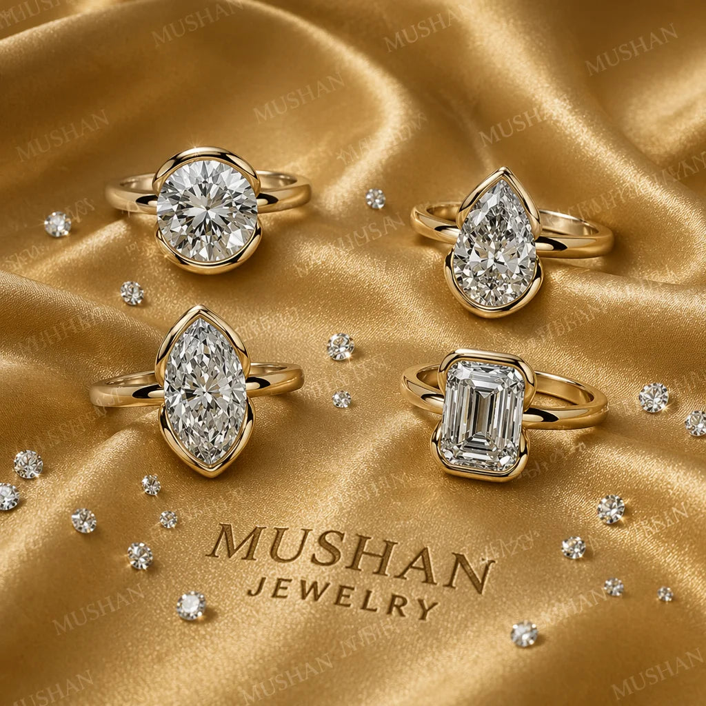 MUSHAN Luxury MST Jewelry 925 Sterling Silver Rings 2ct D Color Moissanite Diamond Women Ring Band GRA Certificated Fine Jewelry