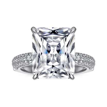 MuShan Jewelry 925 Sterling Silver Rings Bands Engagement Ring 5A Cubic Zirconia Elegant Anniversary Rings Bands  Women Gift