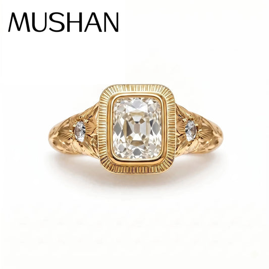 Bague MUSHAN en argent sterling 925 personnalisée, moissanite couleur D VVS1, bague de luxe sophistiquée pour anniversaire, accessoire diamant