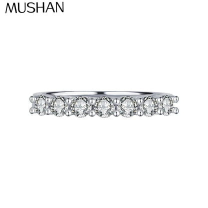 MuShan Designer Jewelry 925 Sterling Silver Ring VVS Moissanite Gift Ring for Spouse 18K Gold Plated MST Patent Fine Jewellery