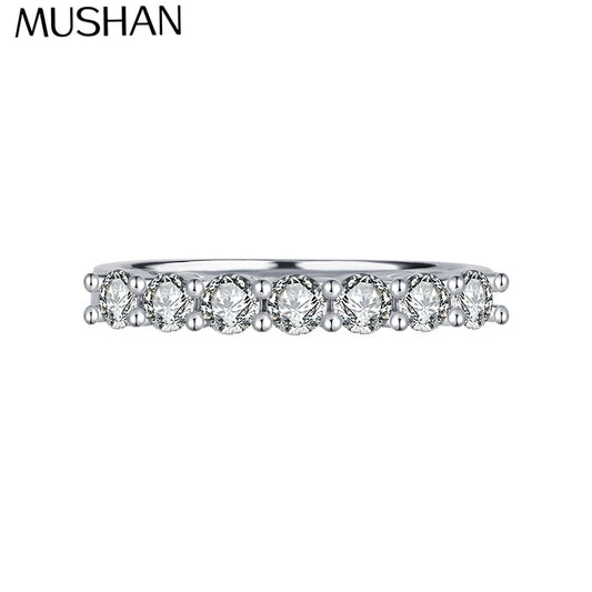 MuShan Designer Jewelry 925 Sterling Silver Ring VVS Moissanite Gift Ring for Spouse 18K Gold Plated MST Patent Fine Jewellery