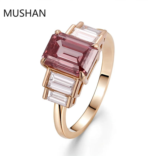 MUSHAN Luxury Custom 14K 18K Gold Rings Band Jewelry With Moissanite Diamond Lab Grown Gemstones Diamond Wedding Ring For Women