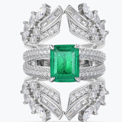 Anillo de plata de ley 925 de MuShan Luxury Jewelry, anillo radiante y elegante con rubí cultivado en laboratorio para mujer, anillos de aniversario chapados en oro de 18 quilates