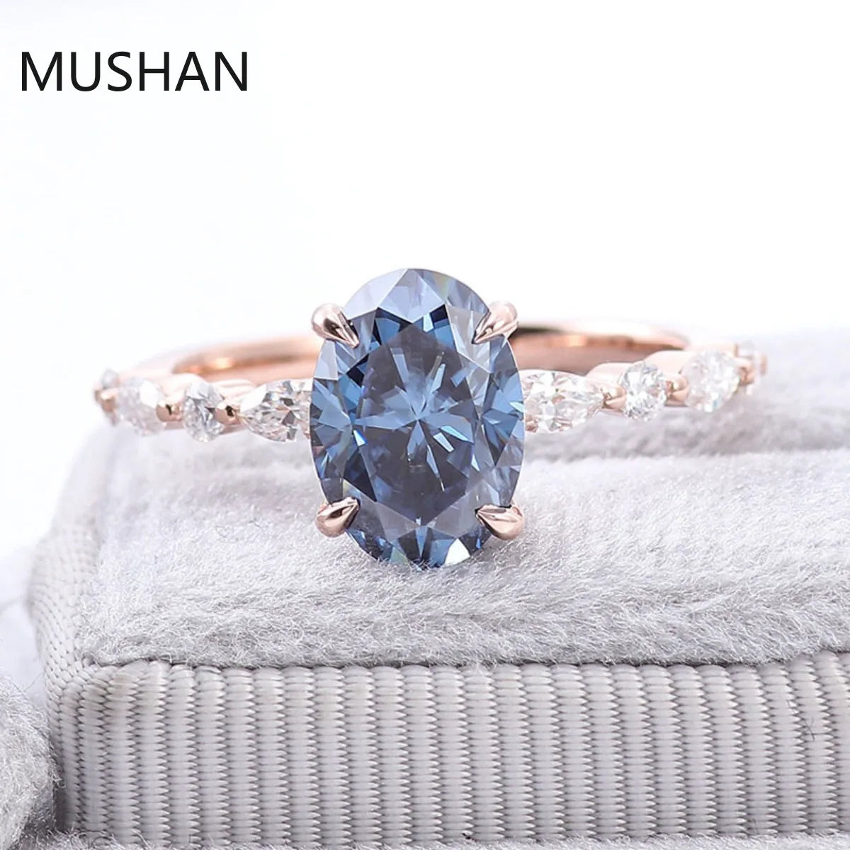 MUSHAN Luxury Custom 14K 18K Gold Rings Band Jewelry With Moissanite Diamond Lab Grown Gemstones Diamond Wedding Ring For Women