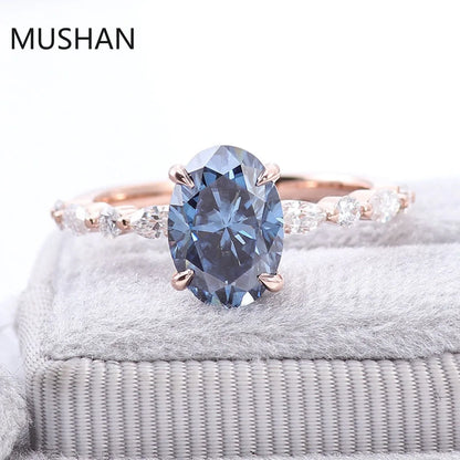 MUSHAN Luxury Custom 14K 18K Gold Rings Band Jewelry With Moissanite Diamond Lab Grown Gemstones Diamond Wedding Ring For Women