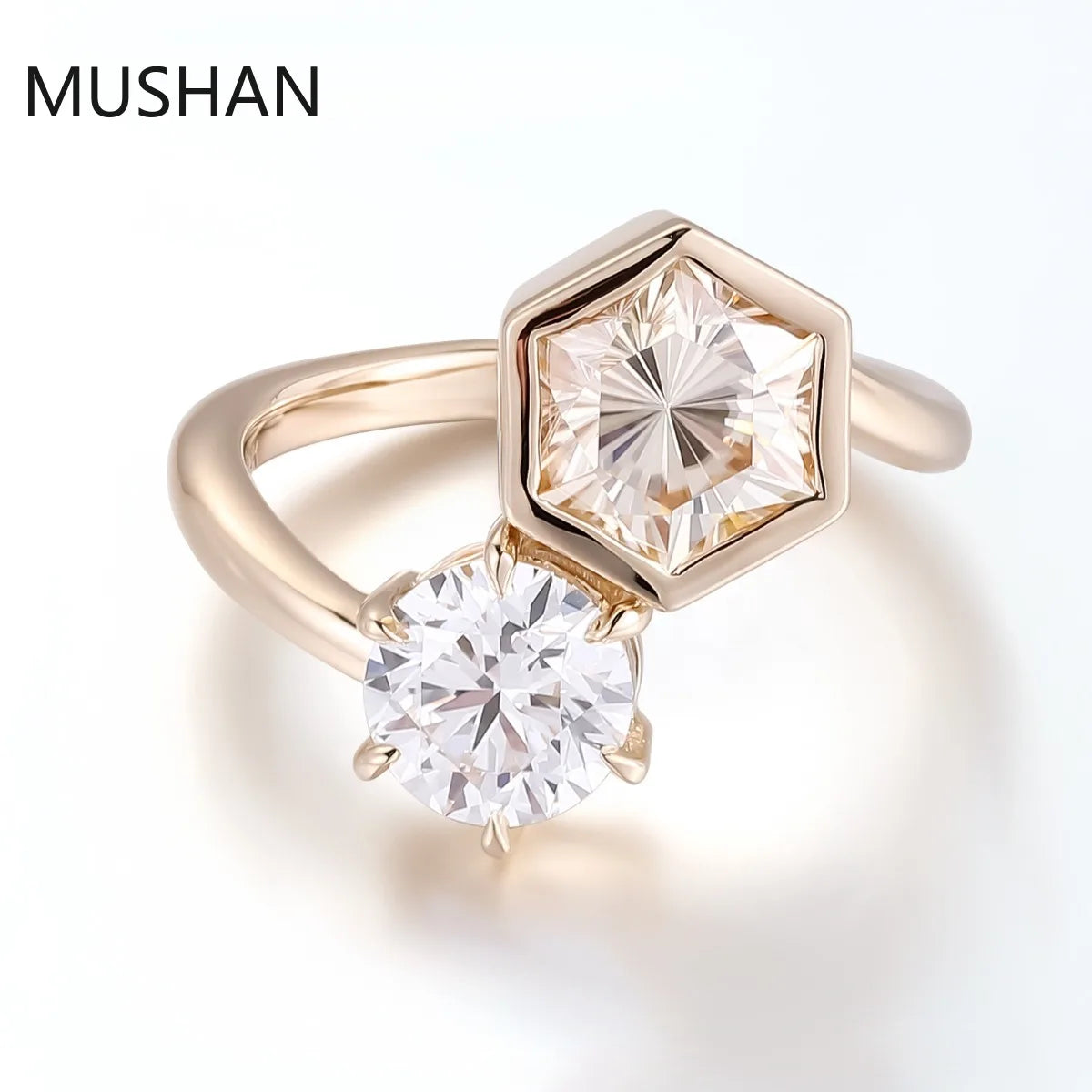 MUSHAN Luxury Custom 14K 18K Gold Rings Band Jewelry With Moissanite Diamond Lab Grown Gemstones Diamond Wedding Ring For Women