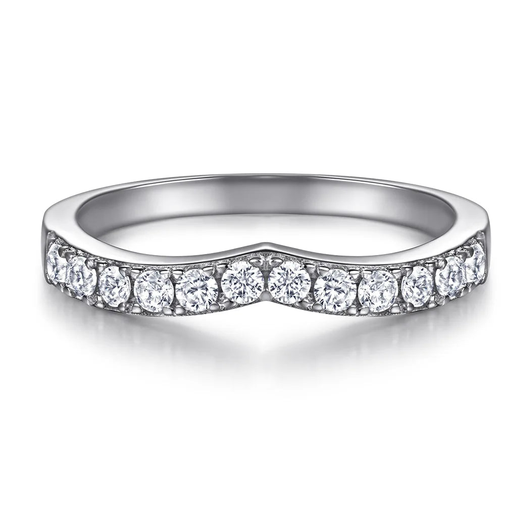 MuShan Jewelry 925 Sterling Silver Ring Wedding Band High Carbon Diamond Party Cocktail Cocktail Party Women Rings Fine Jewelry