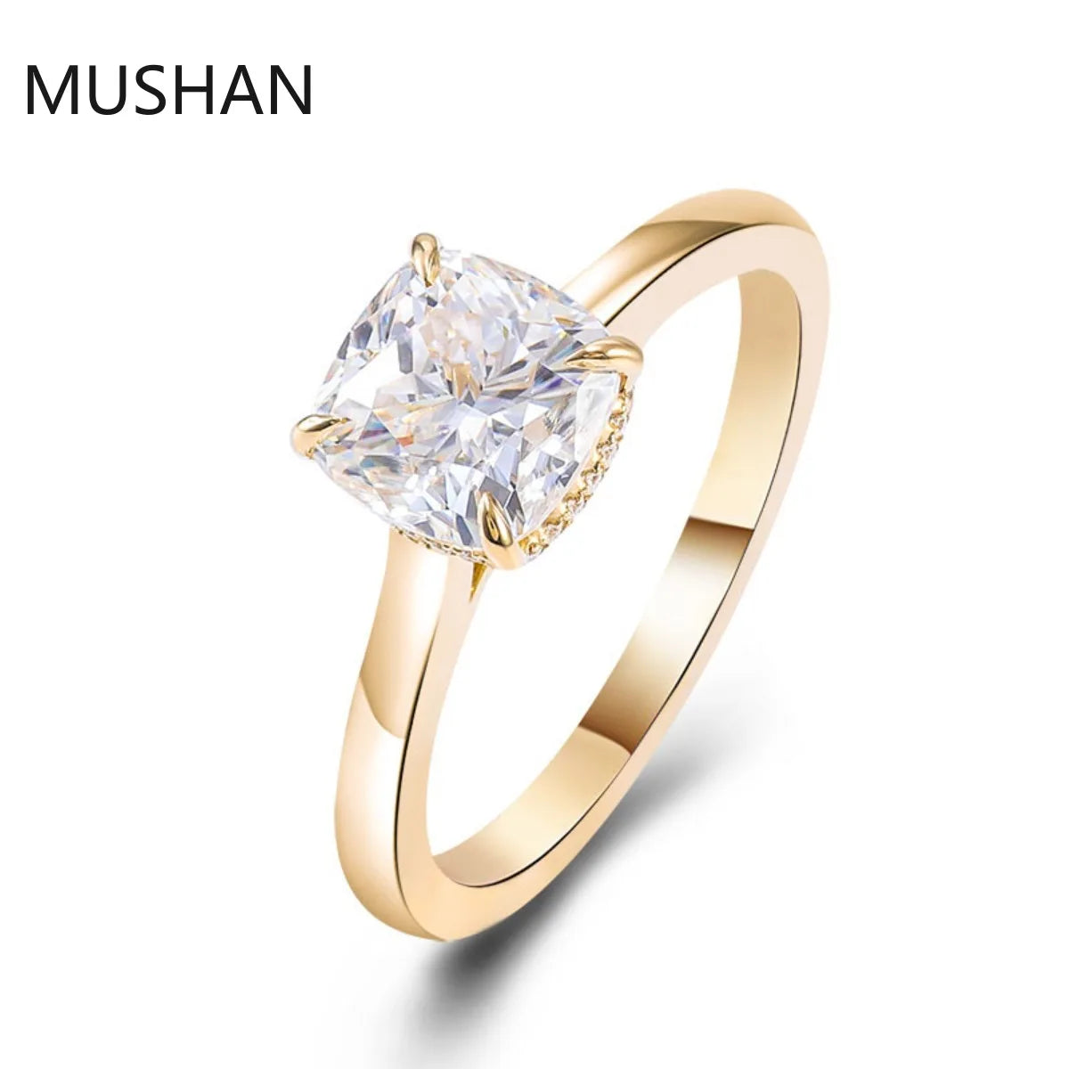 MUSHAN Luxury Custom 14K 18K Gold Rings Band Jewelry With Moissanite Diamond Lab Grown Gemstones Diamond Wedding Ring For Women