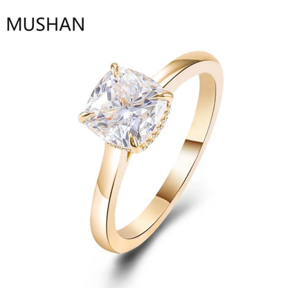 MUSHAN Luxury Custom 14K 18K Gold Rings Band Jewelry With Moissanite Diamond Lab Grown Gemstones Diamond Wedding Ring For Women