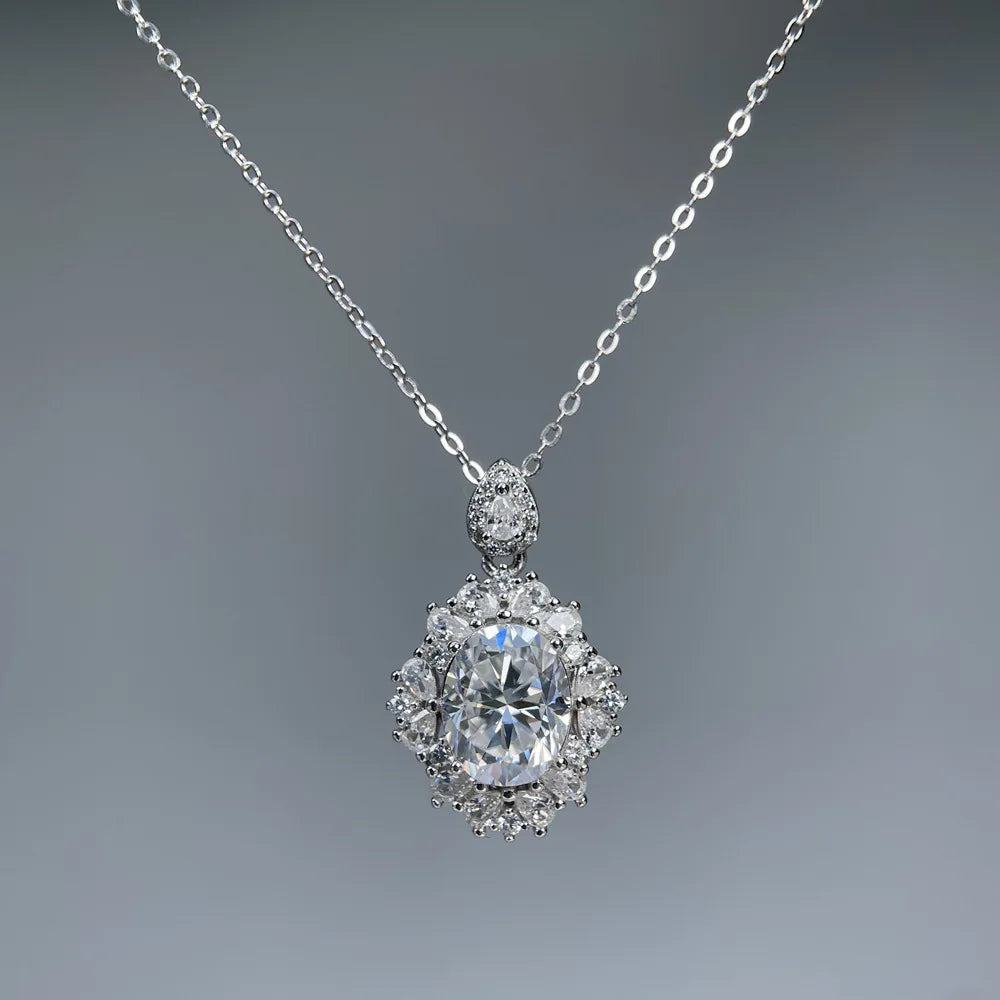 Joyería de la marca MuShan, cadena de cuerda de plata de ley 925, solitario de moissanita, regalo de San Valentín para dama, chapado en oro de 18 quilates, patente MST