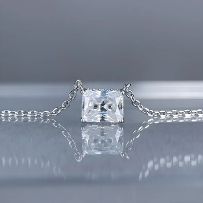 MuShan Luxury Jewelry 925 Sterling Silver Drop Y Necklace Floral Moissanite Formal Platinum Plated for Sister MST Patent Drop Ys