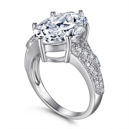 MuShan Jewelry 925 Sterling Silver Romantic Engagement Ring 7A Cubic Zirconia Valentine Delicate Anniversary  Women Gift