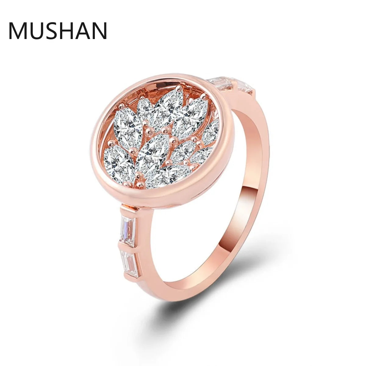 MUSHAN Luxury Custom 14K 18K Gold Rings Band Jewelry With Moissanite Diamond Lab Grown Gemstones Diamond Wedding Ring For Women
