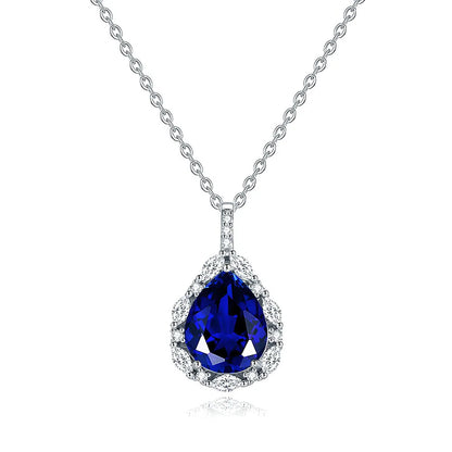 MuShan Jewelry 925 Sterling Silver Necklace Pendant Chain HCD Gemstones Christmas Gift Girlfriend Gift Women Necklaces Jewelry