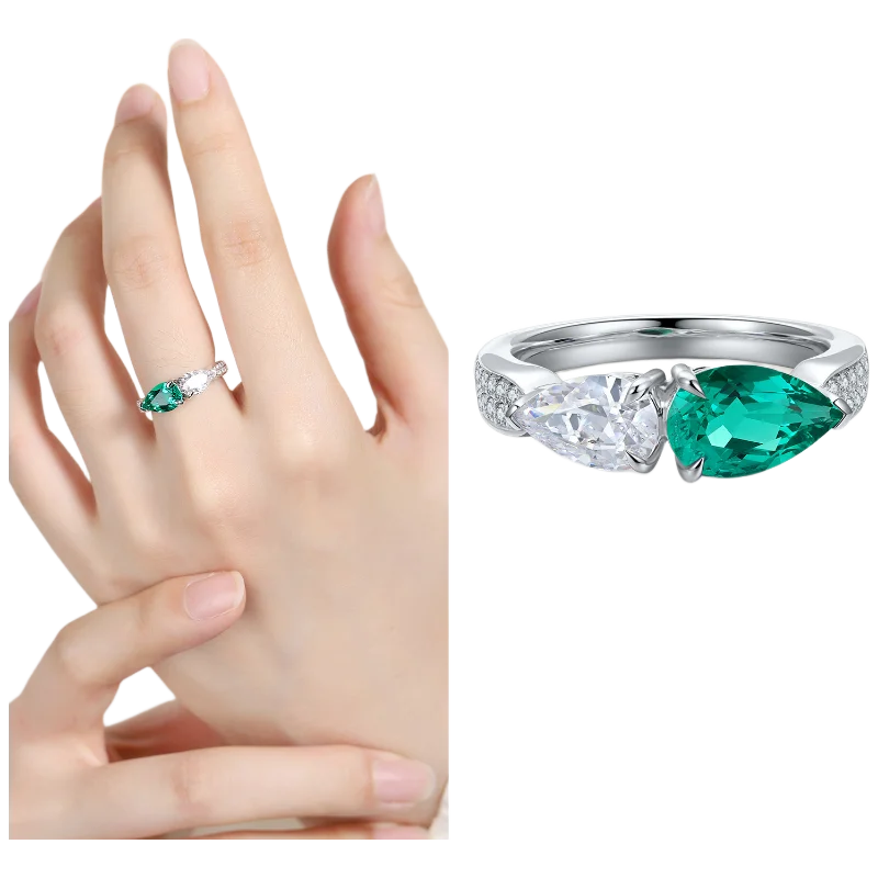 Bague MUSHAN personnalisée en argent sterling 925 avec émeraude bleue de laboratoire, ronde, pour mariage et fête, pour femme, plaquée or 18 carats, bague d'anniversaire