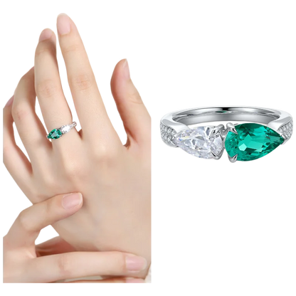 Bague MUSHAN personnalisée en argent sterling 925 avec émeraude bleue de laboratoire, ronde, pour mariage et fête, pour femme, plaquée or 18 carats, bague d'anniversaire