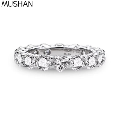 Anillo de plata de ley 925 de MuShan Luxury Jewelry con moissanita VVS, impresionante anillo para hermana bañado en oro de 18K, joyería fina con patente MST