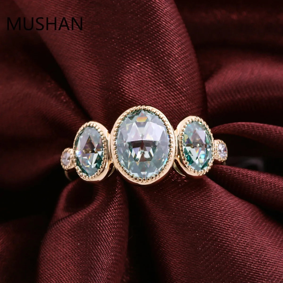 MUSHAN Luxury Custom 14K 18K Gold Rings Band Jewelry With Moissanite Diamond Lab Grown Gemstones Diamond Wedding Ring For Women