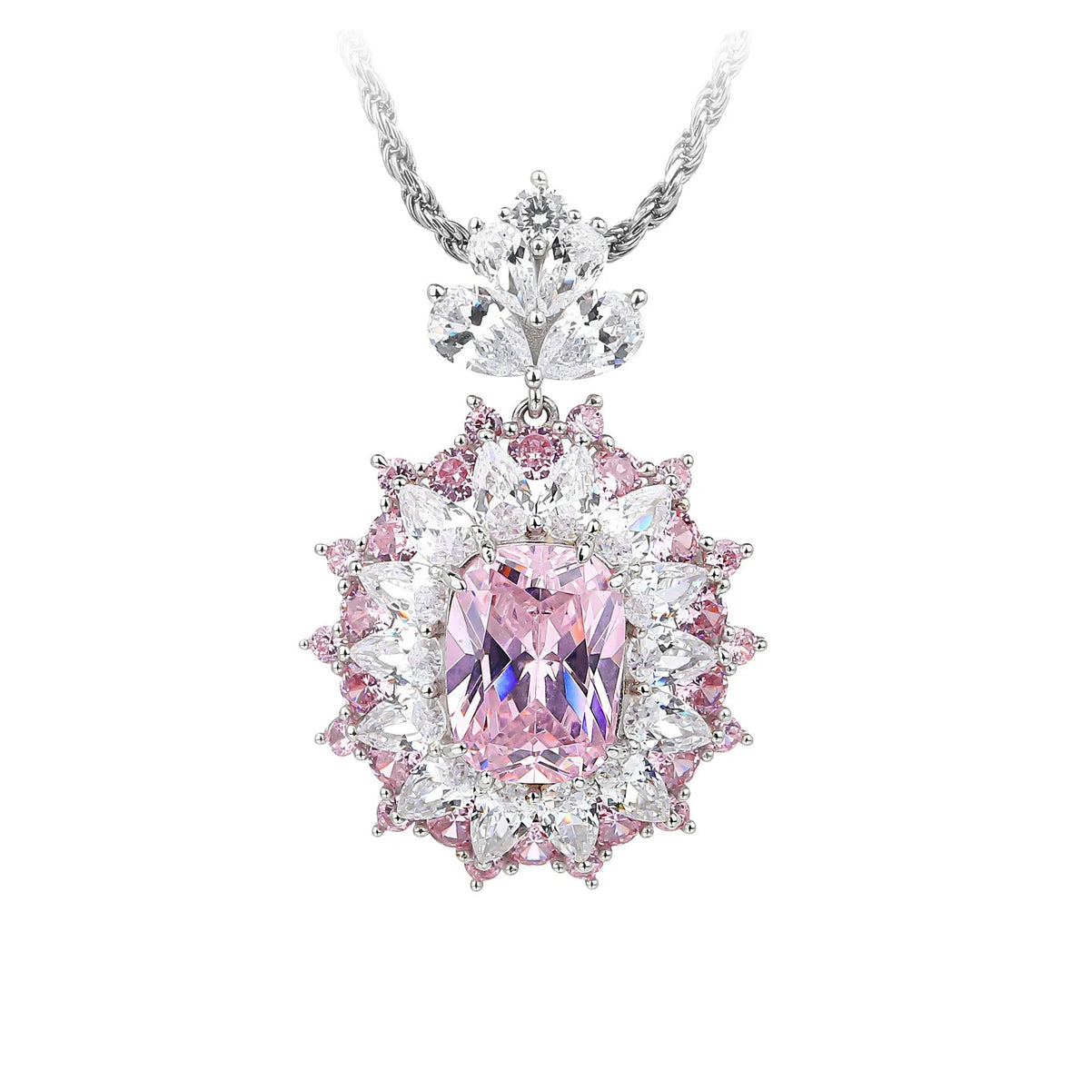 MuShan Jewelry 925 Sterling Silver Necklace 5A CZ Gemstones HCD Gemstones Designer 925 Sterling Silver Pendants Accessories