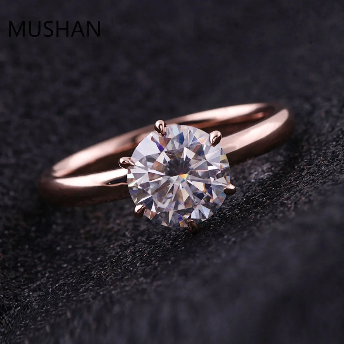 MUSHAN Luxury Custom 14K 18K Gold Rings Band Jewelry With Moissanite Diamond Lab Grown Gemstones Diamond Wedding Ring For Women
