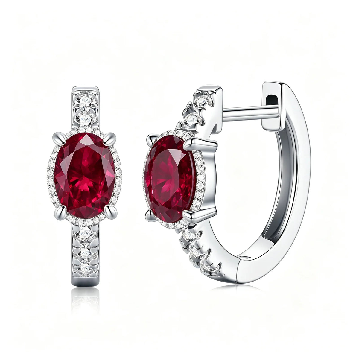MUSHAN Custom Jewelry 925 Sterling Silver Stud 2.15CT Earrings Women Lab Grown Gemstones Ruby Emerald Sapphire Stud Drop Jewelry