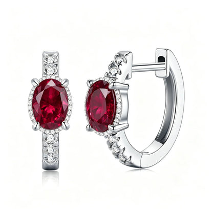 MUSHAN Custom Jewelry 925 Sterling Silver Stud 2.15CT Earrings Women Lab Grown Gemstones Ruby Emerald Sapphire Stud Drop Jewelry