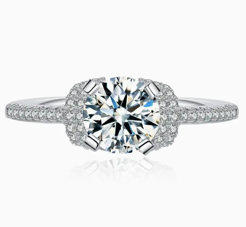 Anillos de plata de ley 925 MUSHAN Jewelry para mujer, alianzas de boda con diamante de moissanita, con certificado GRA, joyería fina