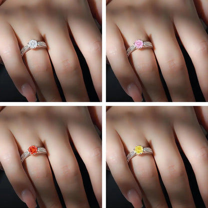 MuShan Jewelry 925 Sterling Silver Ring Wedding Band High Carbon Diamond Timeless Style Gift  Her Women Rings Fine Jewelry