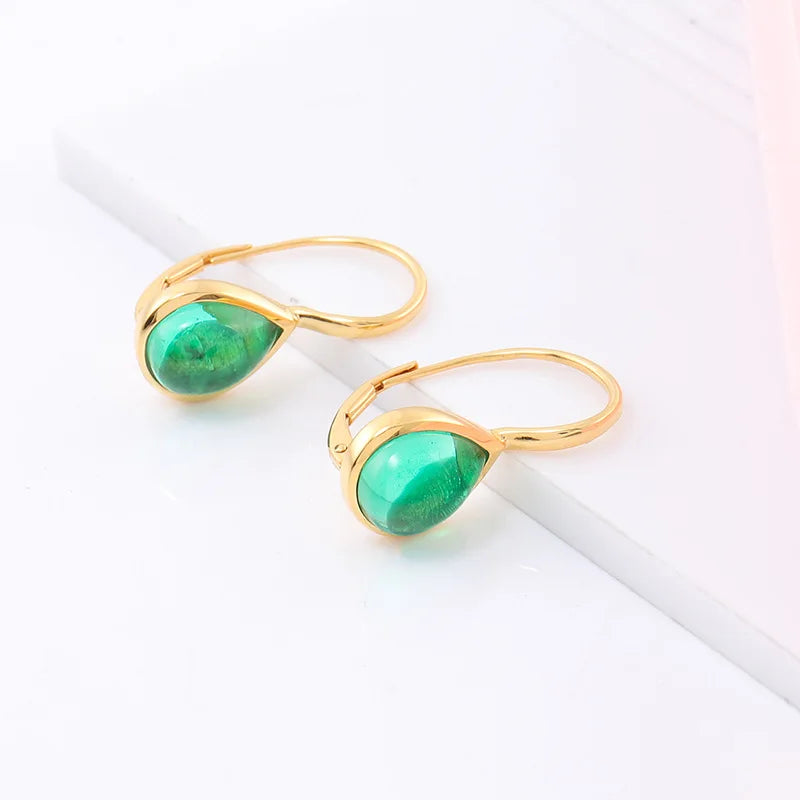 MUSHAN Custom Jewelry 14k 18k Gold 925 Sterling Silver Stud Drop Earrings Lab Grown Emerald Women Pendant Earrings Gold Jewelry