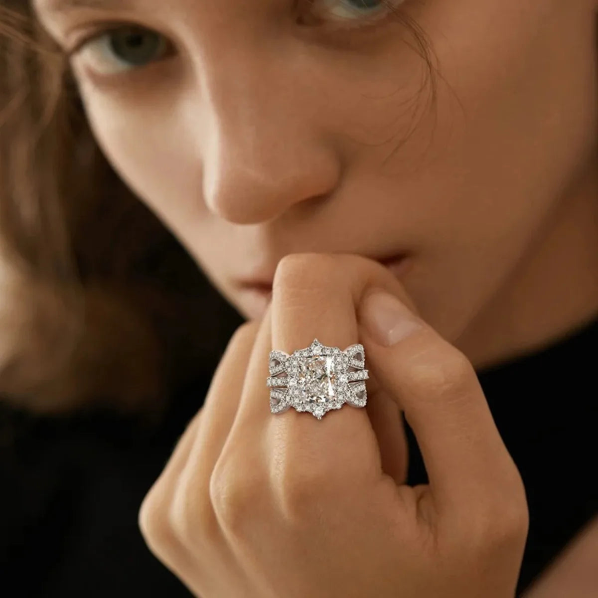 MUSHAN Luxury Jewelry 925 Sterling Silver Ring Band Women GRA Certificate Moissanite Diamond Emerald D Color Rings Fine Jewelry