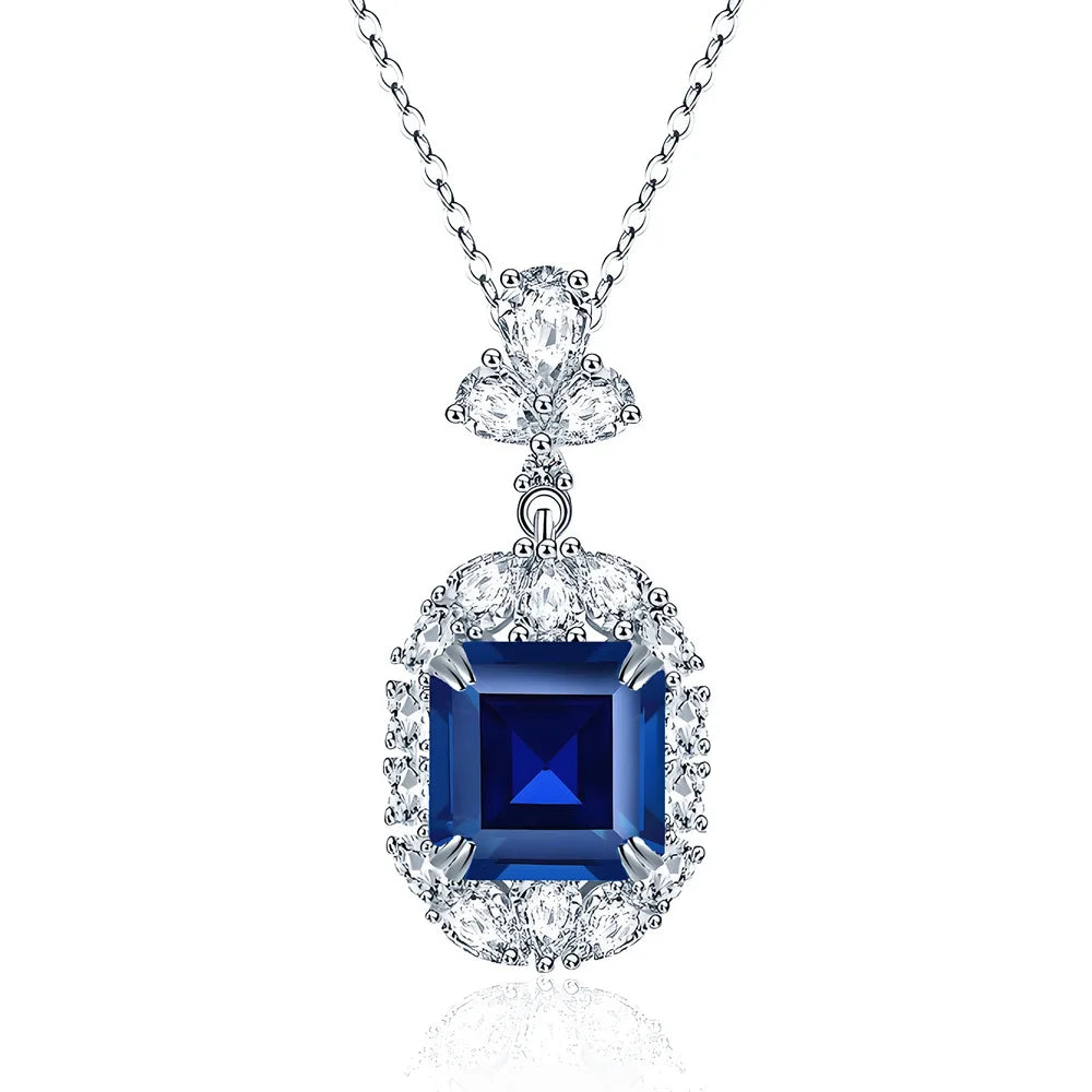 MuShan Jewelry 925 Sterling Silver Necklace Pendant Chain HCD Diamonds Engagement Party Bridal Jewelry Women Necklaces Jewelry