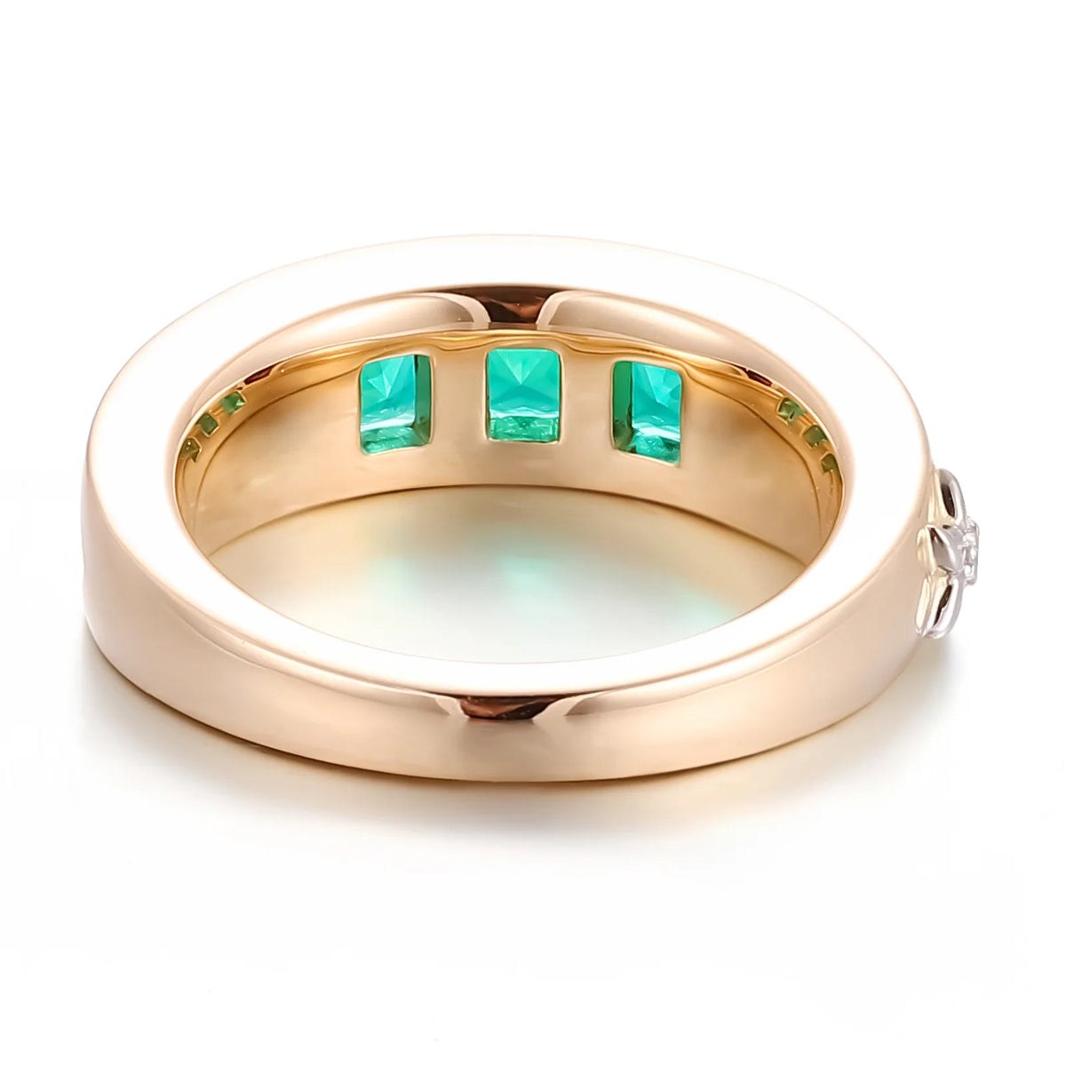 MUSHAN Custom Jewelry 925 Silver 10k 14k 18k Gold Ring Band Lab Grown Colombian Emerald Ring Women Wedding Rings Fine Jewelry