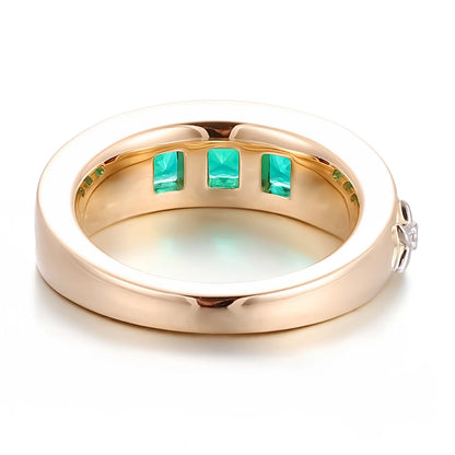 MUSHAN Custom Jewelry 925 Silver 10k 14k 18k Gold Ring Band Lab Grown Colombian Emerald Ring Women Wedding Rings Fine Jewelry