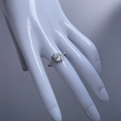 Anillo de plata de ley 925 de la marca MuShan, anillo artesanal con moissanita VVS para pareja, chapado en oro auténtico de 18K, joyería con patente MST