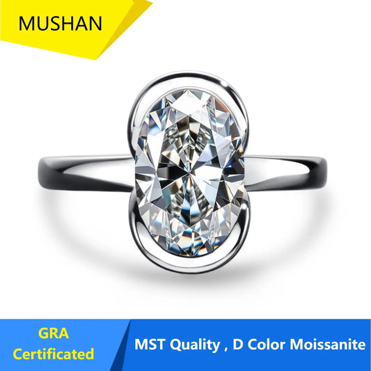 MUHAN Luxury Jewelry  925 Sterling Silver Ring Wedding Band  Women GRA Certificate Moissanite Diamond Rings D Color Fine Jewelry