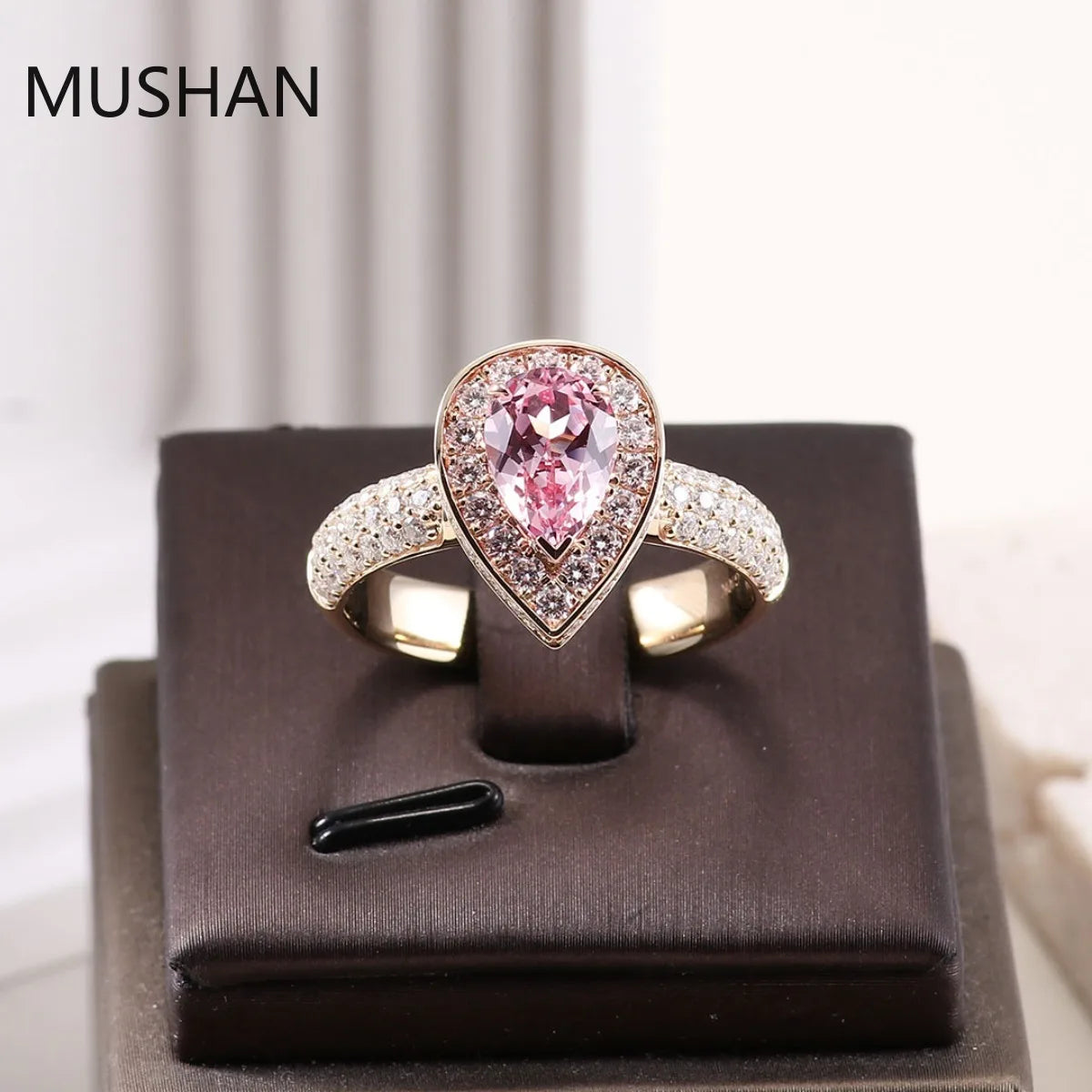 MUSHAN Luxury Custom 14K 18K Gold Rings Band Jewelry With Moissanite Diamond Lab Grown Gemstones Diamond Wedding Ring For Women