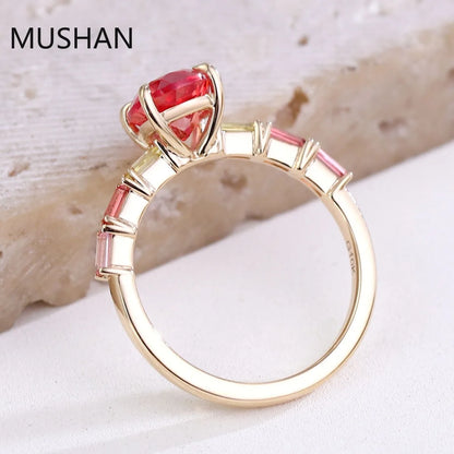 MUSHAN Luxury Custom 14K 18K Gold Rings Band Jewelry With Moissanite Diamond Lab Grown Gemstones Diamond Wedding Ring For Women