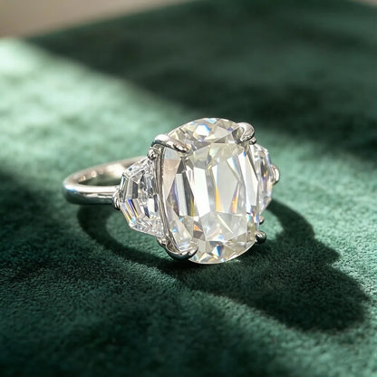 MUSHAN Luxury Jewelry 925 Sterling Silver Ring Band Women GRA Certificated Moissanite Diamond Emerald D Color Rings Fine Jewelry