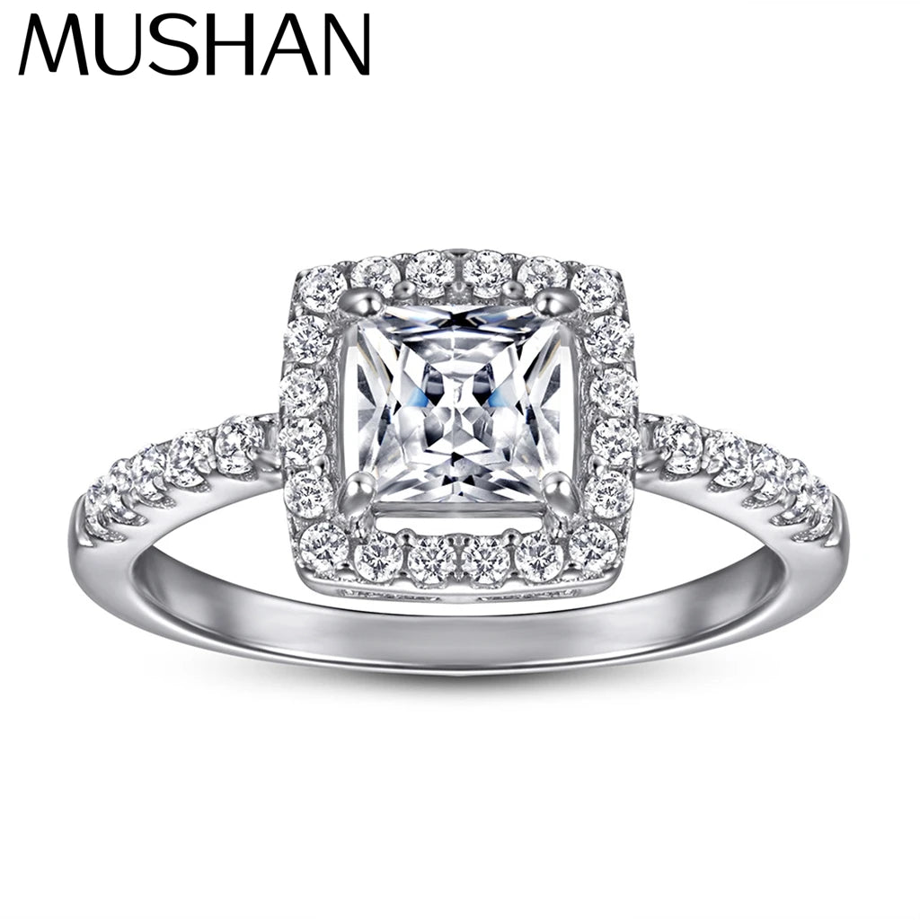 Anillos de plata de ley 925 de MuShan Jewelry, anillos de compromiso, circonita cúbica 7A, anillos de boda, regalo de aniversario para mujer