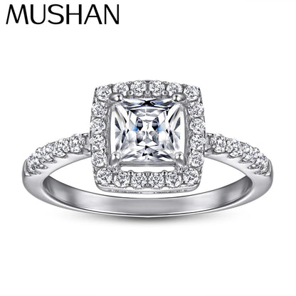 Anillos de plata de ley 925 de MuShan Jewelry, anillos de compromiso, circonita cúbica 7A, anillos de boda, regalo de aniversario para mujer