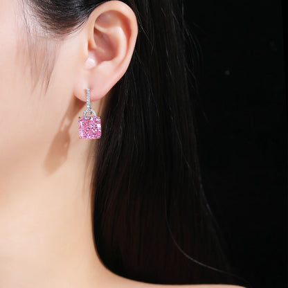 MuShan Jewelry 925 Sterling Silver Earring Fine 5A CZ Gemstones HCD Gemstones Chic 925 Sterling Silver Earrings Accessories