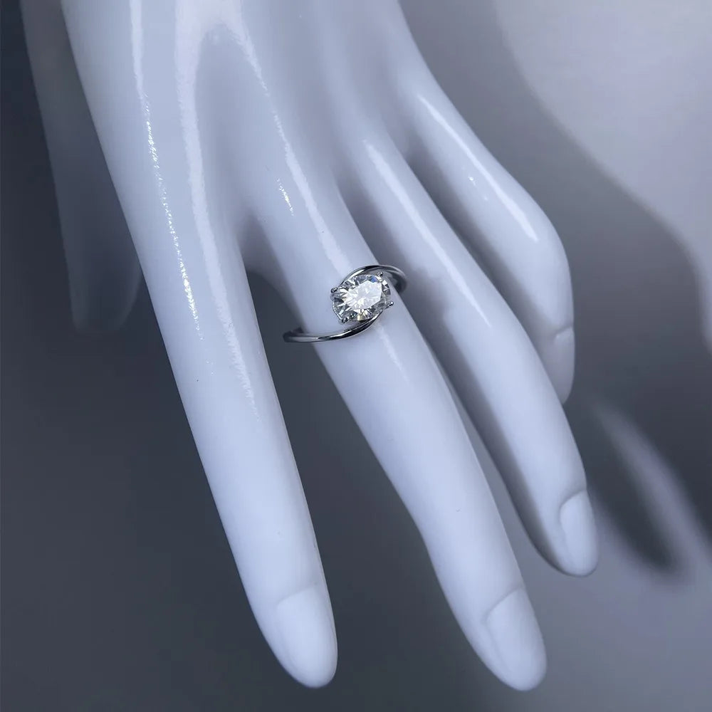 Anillo de mujer MUSHAN Luxury Jewelry de plata de ley 925 con diamante moissanita esmeralda, certificado GRA, color D, joyería fina
