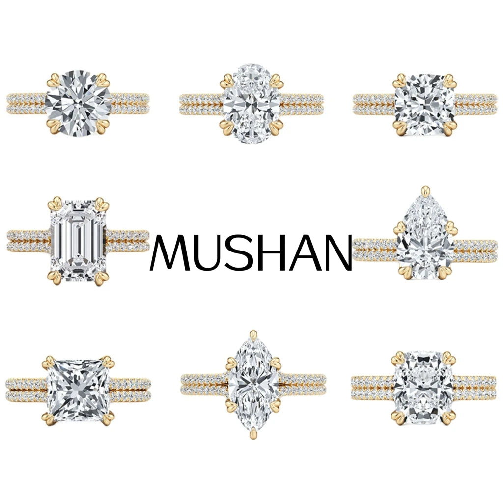MUSHAN Custom Jewelry 925 Sterling Silver Ring Moissanite D Color VVS1 Fine Opulent Women Timeless Marquise Rings Diamond