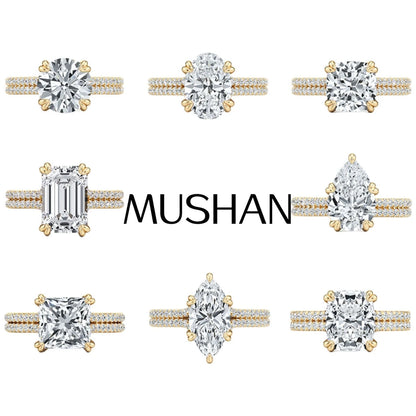 MUSHAN Custom Jewelry 925 Sterling Silver Ring Moissanite D Color VVS1 Fine Opulent Women Timeless Marquise Rings Diamond