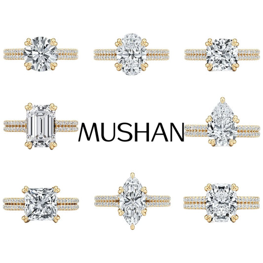 MUSHAN Custom Jewelry 925 Sterling Silver Ring Moissanite D Color VVS1 Fine Opulent Women Timeless Marquise Rings Diamond