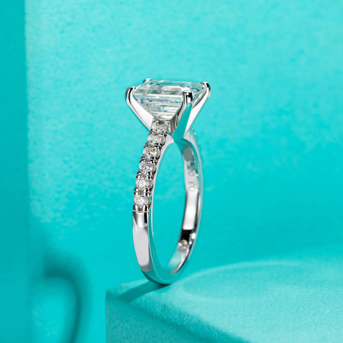 Bague en argent sterling 925 de la marque MuShan, bague brillante en moissanite VVS pour amie, plaquée or 18 carats, bagues fines brevetées MST