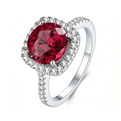 MUSHAN Custom Jewelry 2ct Lab Grown Gemstones Ruby Emerald Sapphire Fashion Rings Jewelry 925 Sterling Silver Women Ring