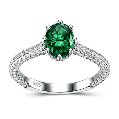 MUSHAN Custom Jewelry 925 Sterling Silver Ring 1.5 ct Lab Grown Gemstones Ruby Emerald Sapphire Rings Jewelry