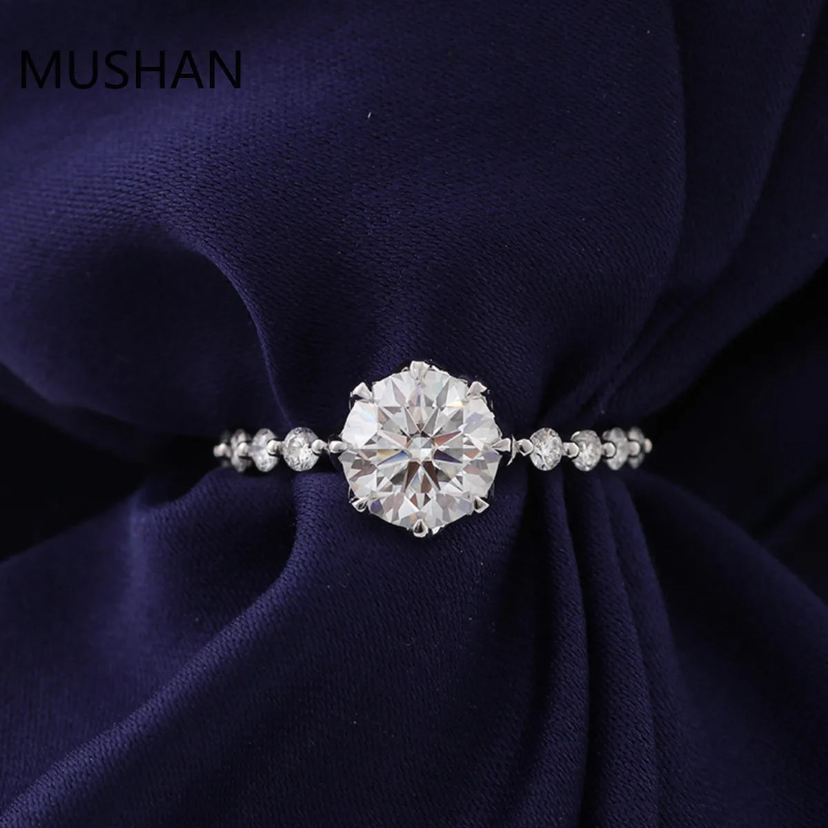 MUSHAN Luxury Custom 14K 18K Gold Rings Band Jewelry With Moissanite Diamond Lab Grown Gemstones Diamond Wedding Ring For Women